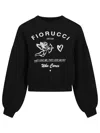 Fiorucci Cupid Love Club Black Crop Sweatshirt In Black