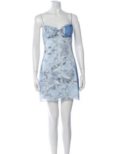 Pre-owned Fiorucci Printed Mini Dress In Blue