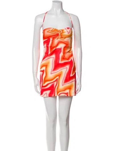 Pre-owned Fiorucci Printed Mini Dress In Orange