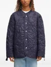 Fiorucci Quilted Button Jacket In Blue