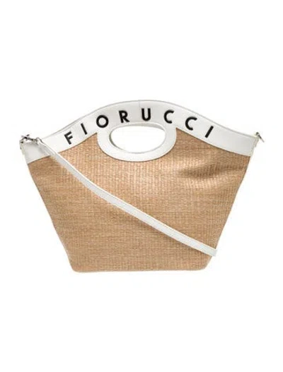 Pre-owned Fiorucci Raffia Top Handle Bag W/ Tags In Neutrals