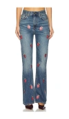 Fiorucci Raspberry Print Flare In 미듐 블루