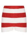 Fiorucci Red Striped Embroidered Alpaca Mini Shorts In Multi