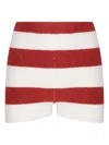 Fiorucci Red Striped Embroidered Alpaca Shorts In Multi