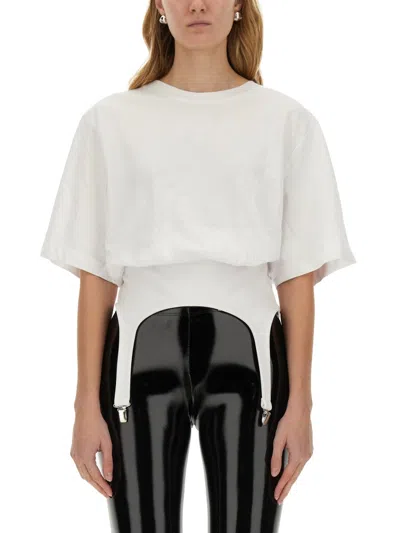 Fiorucci Regular Fit T-shirt With Suspenders In White