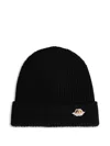 Fiorucci Ribbed Angel-embellished Beanie Hat In Black