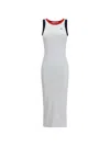 Fiorucci Ribbed Angels-patch Midi Dress In White