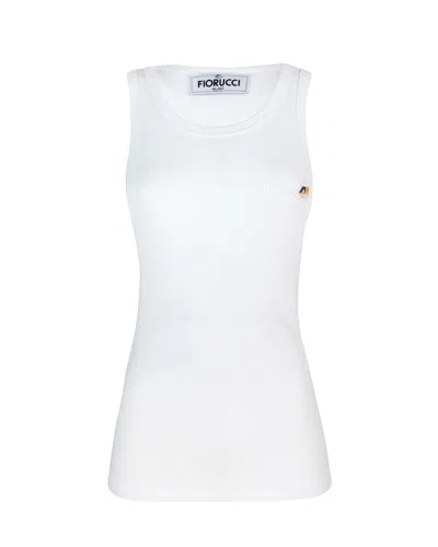 Fiorucci Ribbed Fitted Tank Top In White