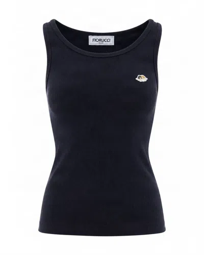 Fiorucci Ribbed Sleeveless Tank Top In Blue