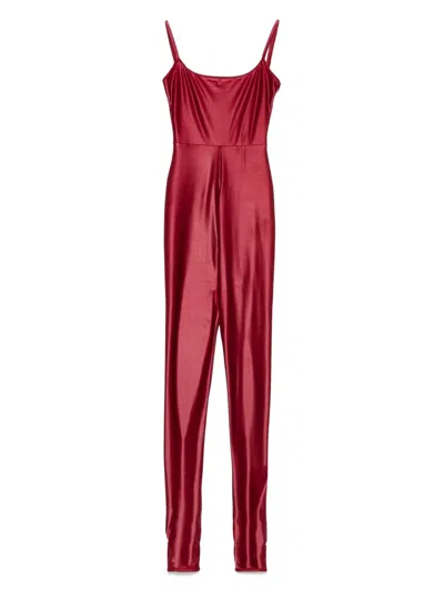 Fiorucci Semi Footed Jumpsuit In Red