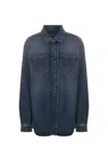 Fiorucci Camisa - Lavado Oscuro In Denim Blu