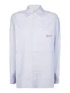 Fiorucci Striped Logo-embroidered Shirt In Blue