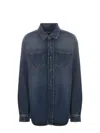Fiorucci Camisa - Lavado Oscuro In Denim Blu