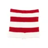 Fiorucci Red Striped Embroidered Alpaca Mini Shorts In Multi