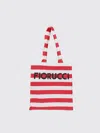 Fiorucci Red Striped Logo Print Nylon Tote Bag In Red