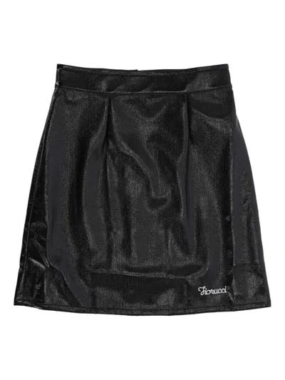Fiorucci Logo-embroidered Mini Skirt In Black