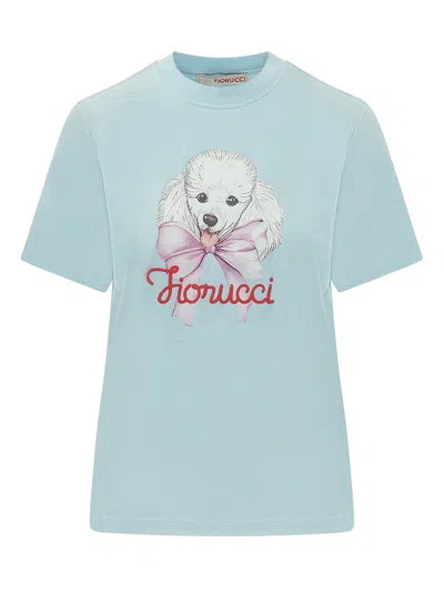Fiorucci Stampaint Front T-shirt In Light Blue