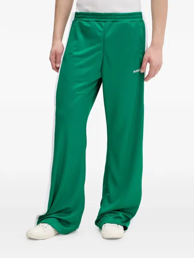 Fiorucci Stripe-detail Trousers In Green