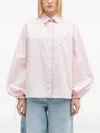 Fiorucci Striped Balloon-sleeve Shirt In Pink