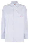 Fiorucci Striped Logo-embroidered Shirt In Blue