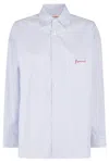Fiorucci Striped Logo-embroidered Shirt In Blue