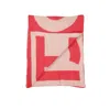 Fiorucci Striped Knit Logo Scarf In Pink