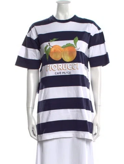 Pre-owned Fiorucci Striped Mini Dress In Blue