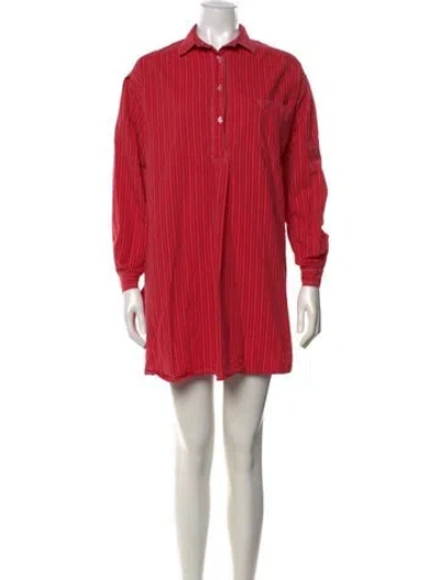 Pre-owned Fiorucci Striped Mini Dress In Red