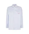 Fiorucci Striped Logo-embroidered Shirt In Blue