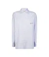 Fiorucci Striped Logo-embroidered Shirt In Blue