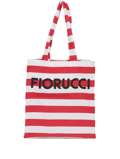 Fiorucci Striped Tote Bag In Red
