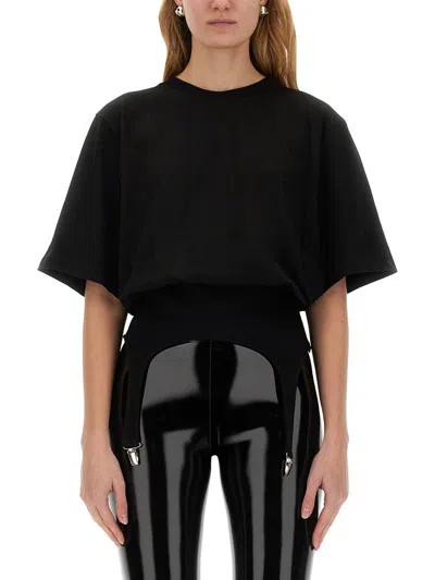 Fiorucci Stylish T-shirt With Suspenders - Regular Fit, In Black