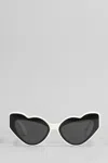 Fiorucci Heart-shaped Acetate Sunglasses In White