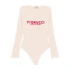 Fiorucci Logo-print Long-sleeve Bodysuit In Beige