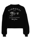 Fiorucci Cupid Love Club Black Crop Sweatshirt In Black