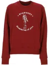 Fiorucci Burgundy Dreaming Of You Print Crewneck Sweatshirt In Red