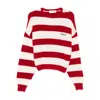 Fiorucci Striped Crew-neck Jumper In Red