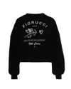 Fiorucci Cupid Love Club Black Crop Sweatshirt In Black