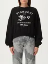 Fiorucci Cupid Love Club Black Crop Sweatshirt In Black