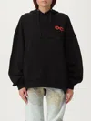 Fiorucci Mouth Print Relaxed Fit Hoodie In Black