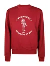 Fiorucci Burgundy Dreaming Of You Print Crewneck Sweatshirt In Red