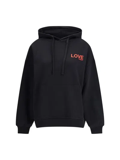 Fiorucci Kissing Angels Love Print Hoodie In Burgundy