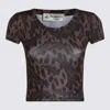 Fiorucci Animal-print Short-sleeved T-shirt In Brown