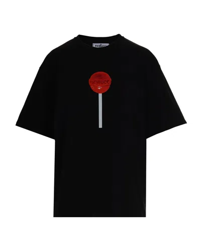 Fiorucci Lollipop-print Cotton T-shirt In Black