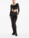 Fiorucci Tie-neck Velvet Top In Black