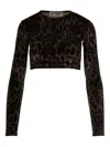 Fiorucci Leopard-print Long-sleeves Top In Black