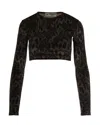 Fiorucci Leopard-print Long-sleeves Top In Brown