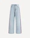 Fiorucci Tricolor Stripe Baggy Jeans In Blue