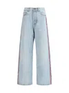 Fiorucci Tricolor Stripe Baggy Jeans In Multi