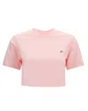 Fiorucci Angels-patch Cropped T-shirt In Pink